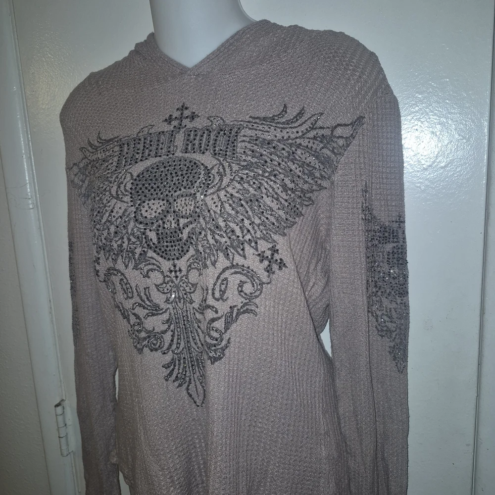 Vocal Tan and Black Embellished Hoodie Top - Picture 2 of 4